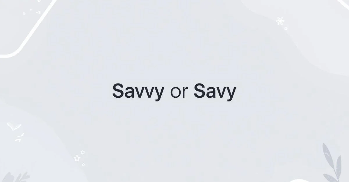 savy or savvy